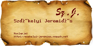 Székelyi Jeremiás névjegykártya